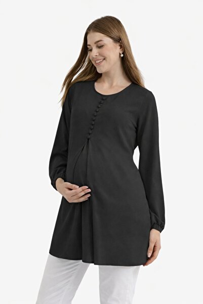 Desen Hamile Giyim Siyah Hamile / Emzirme Bluz