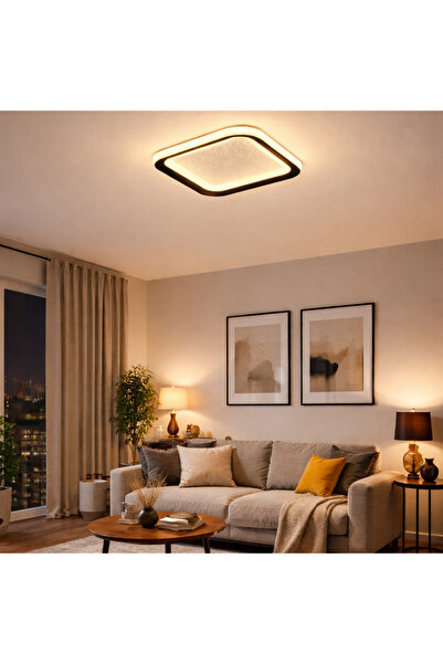 Vonalight Desıng Project 3 Işıklı, Plafonyer, Simli Görünüm, 40x40 Kare, İçe ...