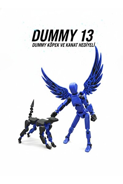 MD Design Kanatlı Dummy 13 Robot ve Dummy K9 Köpeği – Hareketli Figür Seti