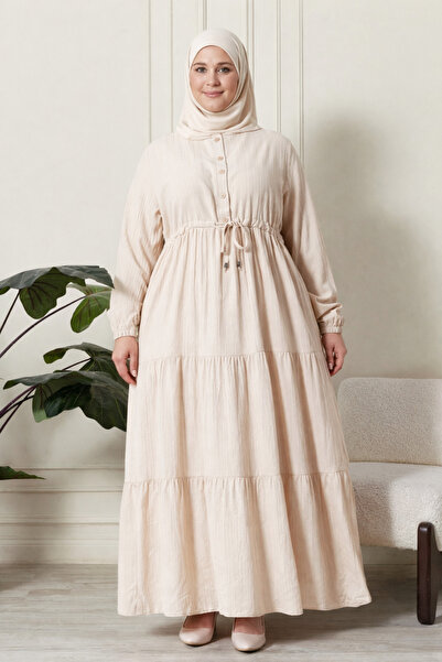 Ferace Rochie Kak Kat pentru femei, mărime mare, din țesătură Gofre