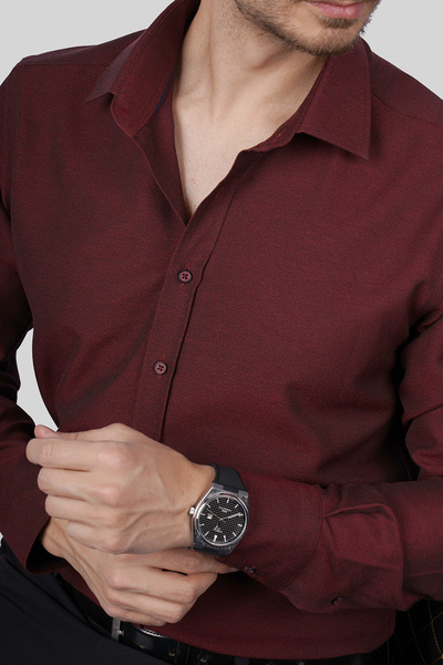 Etikmen Royal Burgundy Slimfit Men's Shirt