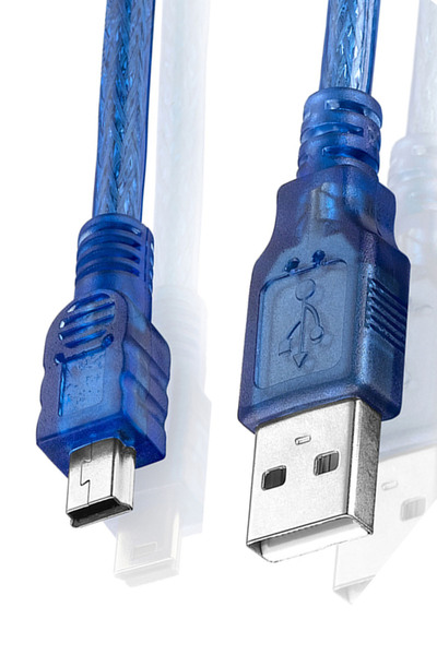 TechnoStation USB 5 Pin Kablo Mini USB 5 Pin Fitreli Şarj Data Kablosu - 50Cm...