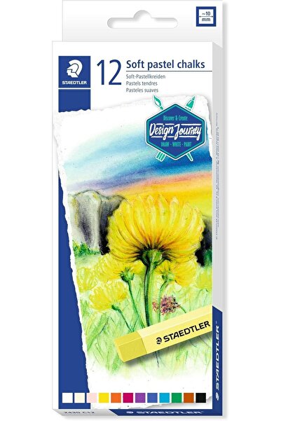 Staedtler مجموعة طباشير باستيل ناعمة عالية الجودة من كارات، 12 لونًا