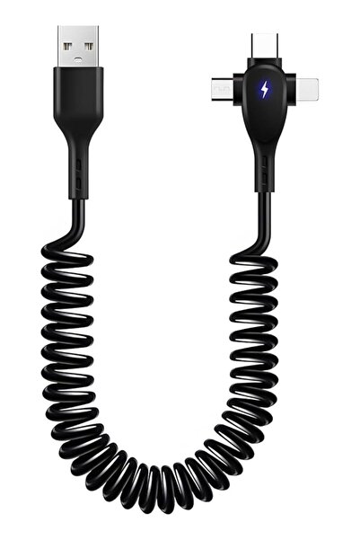 The Bros Coiled Cable for Car, Flexible Retractable Charging Cable with High-...