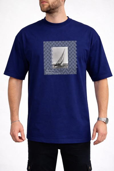caddekombin Tricou pentru bărbați, cu grafică modernă, cu decolteu tip barca,...