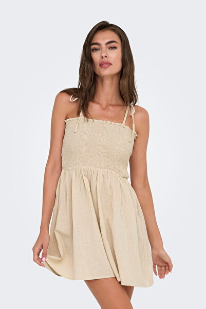 ONLY Women's Regular Fit Sleeveless Cotton Thin Strap Dress