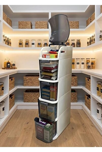 Buclee 4 Katlı Dar Alan Düzenleyici Organizer - Banyo & Mutfak Rafı Şeffaf Çe...