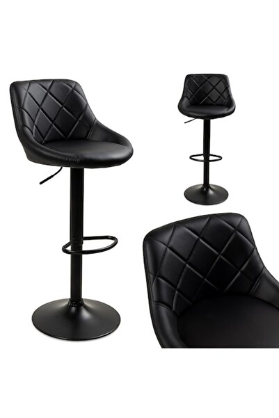 MOVETINO Scaun înalt de bar negru