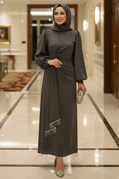 N.S NEVA STYLE فستان سهرة بتصميم بالون كول فومي سموكد تشيستير 62251FU