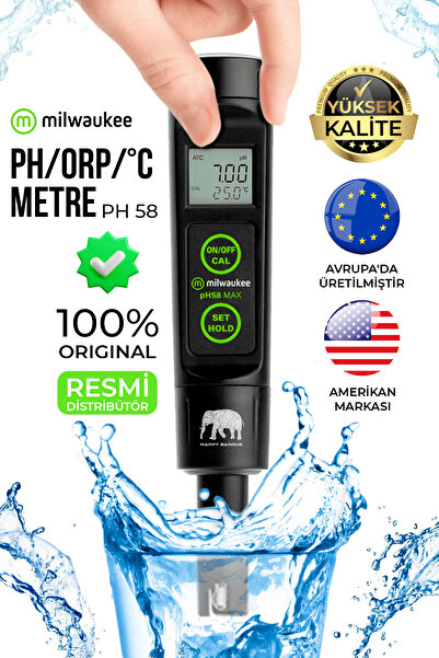 Milwaukee pH Metre ve ORP Metre ölçüm cihazı PH 58 Su Kalite Test Ölçüm Cihaz...