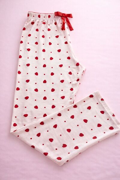 LİLORA Premium Bamboo Viscose Strawberry Patterned Women's Pajama Bottoms