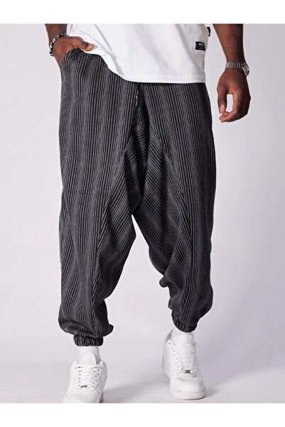 FıttingRoom Elastic Waist Textured Anthracite Shalwar