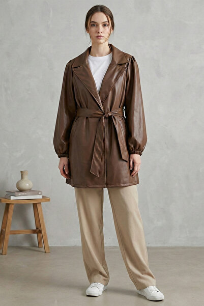 Kirazgym Women's Double Pocket Buttoned Faux Leather Cap with Elastic Sleeves...