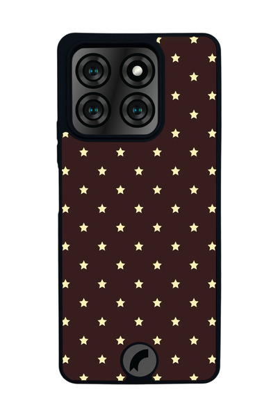 Reeder S71 Uyumlu Yıldız Tasarımlı Glossy Mat Siyah Silikon Telefon Kılıfı