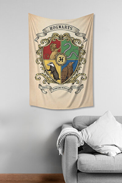 Moud's Harry Potter Hogwarts Emblems Patterned Wall Covering Wall Tapestry Su...