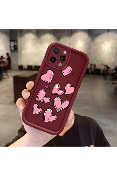 Hontinga حافظة هاتف من مادة السيليكون مقاومة للصدمات بنمط قلب، متوافقة مع هات...