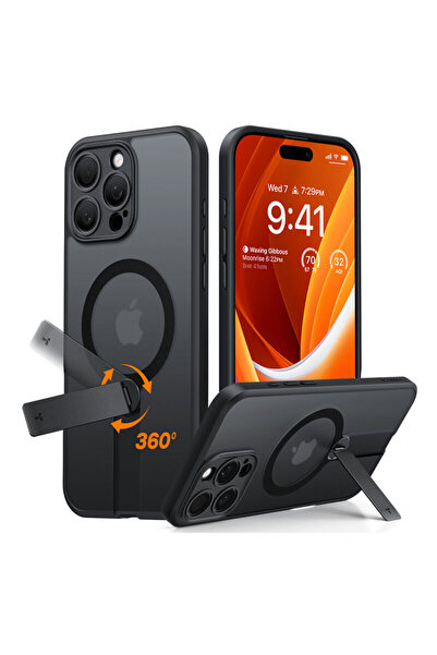 TORRAS Suport pentru iPhone 16 Pro Max, Spin MagSafe, negru