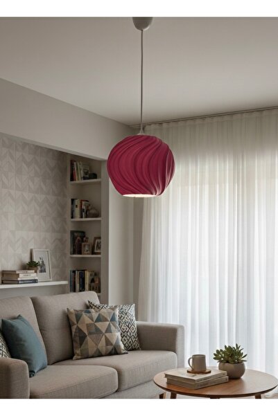 Shoprit Modern Dalga Tasarım Beyaz Dekoratif Avize Salon ve Yatak Odası Sarkı...