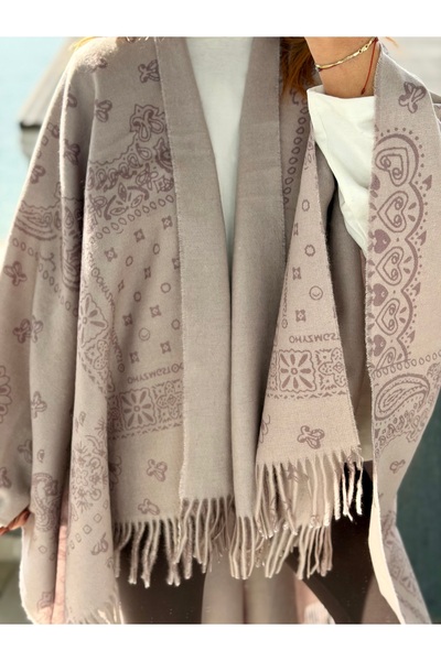 who knows ¿ Double-Sided Shawl Patterned Knitwear Poncho Shawl Women's Clothi...
