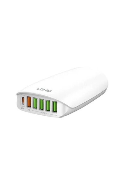 LDNIO A6573C Network Charger, 5x USB, 65W, 1.5M (White)