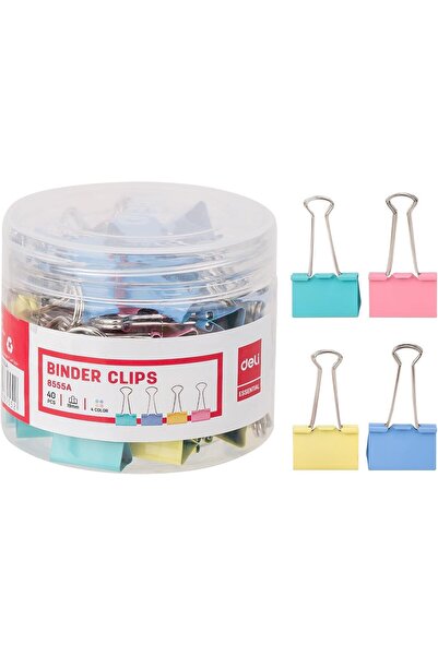 Deli Colorful Binder Clip 19MM, 40 Pcs- Pack Of 05