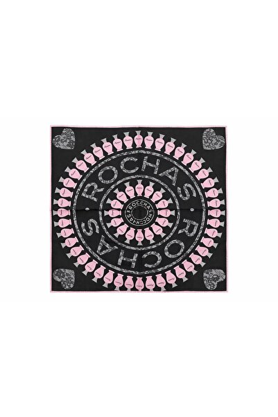 Luna Nueva 100% Silk Scarf 90X90 cm with Handcrafted Stylish Pattern on the E...