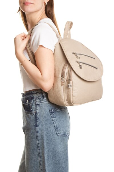 Newish Жіноча шкіряна сумка з регульованими ременями через плече та на спину