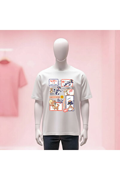 Vordevia Printed Crew Neck Wide Fit Unisex Tshirt