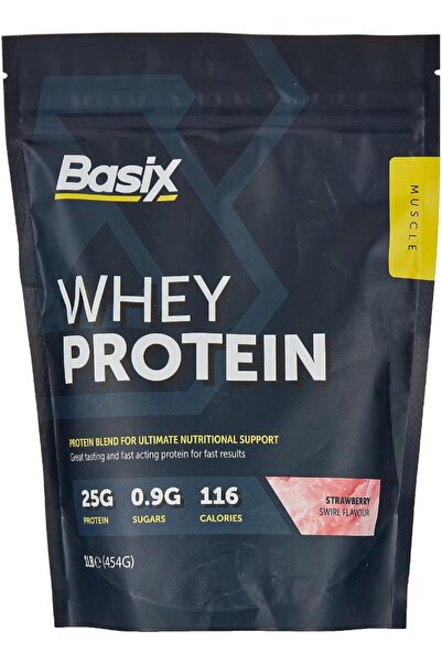 Basix - بروتين مصل اللبن للعضلات - بنكهة دوامة الفراولة - 1 رطل