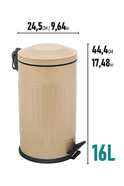 GörSeç 16 литрова кошница за отпадъци Cappucino Vintage 16 литрова кошница за...