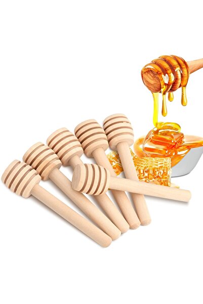 Generic ٥٠ قطعة من أعواد العسل الخشبية، ملعقة عسل خشبية مغلفة بشكل فردي