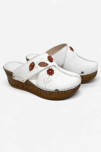 Lively Stylish Women's Genuine Leather Floral Detailed Bohemian Style Comfort...