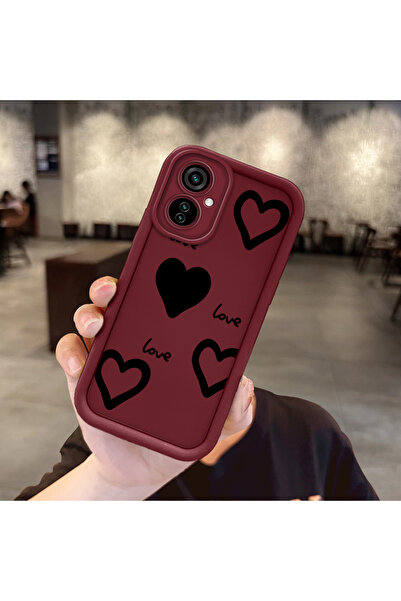 Hontinga Silicone Material Anti-Knock Heart Pattern Phone Case Compatible wit...
