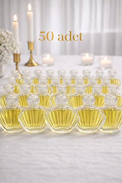 Bev Kitchen 50 ADET Cam İstiridye Kolonya Şişesi Süssüz ,Düğün,Nikah, Söz Niş...