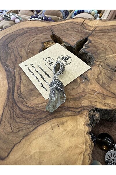 parze doğaltaş Prasiolite (Green Amethyst) Natural Stone Necklace