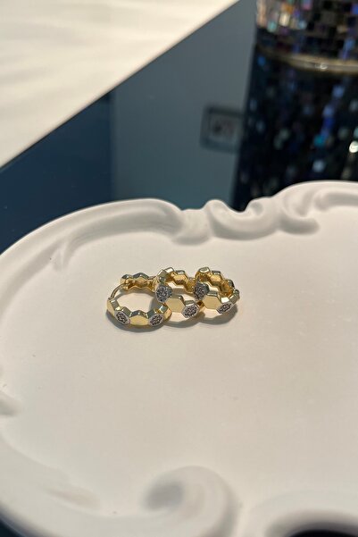 Asteria Jewelry أقراط على شكل خلية نحل ثلاثية