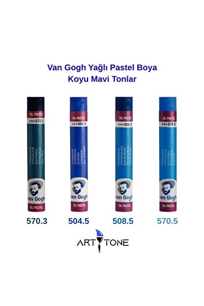 Talens Van Gogh Oil Pastel Set of 4 Dark Blue Shades – for Artists & Students