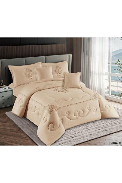miral A double bed comforter set with an embroidered design to add beauty and...