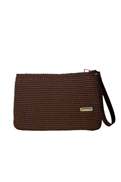 ZAYECOLLECTİON Kahverengi Clutch Çanta