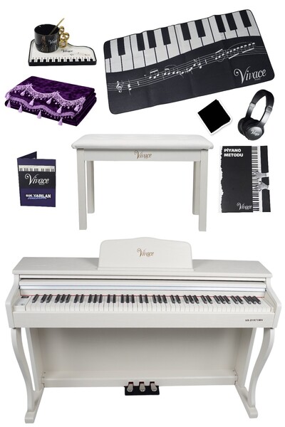 Furia Vivace Piano VX-D1971WH Mat Beyaz Dijital Piyano Full Setli