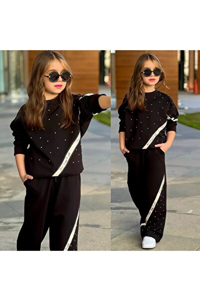 Bisahane Kız Çocuk Think Şeritli Taşlı Takım