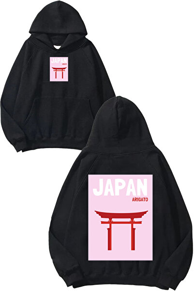 urbvn سويت شيرت أسود كبير الحجم مطبوع بتصميم جيتس الياباني