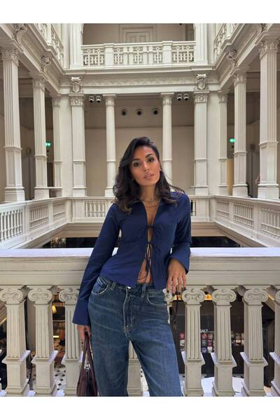 LB Laluna Butik Women's Tie Front Shirt