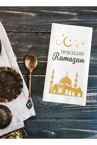 HB LİFE Ramazan Özel Tasarım Şık İftar Sofrası Sunum Peçetesi - 12'li Paket B...