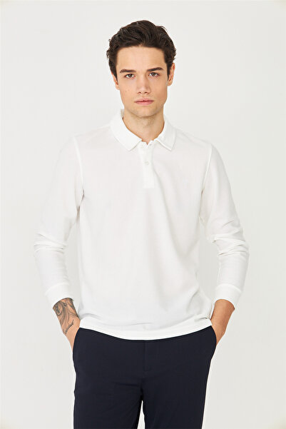 White Stone White Polo Neck Sweatshirt