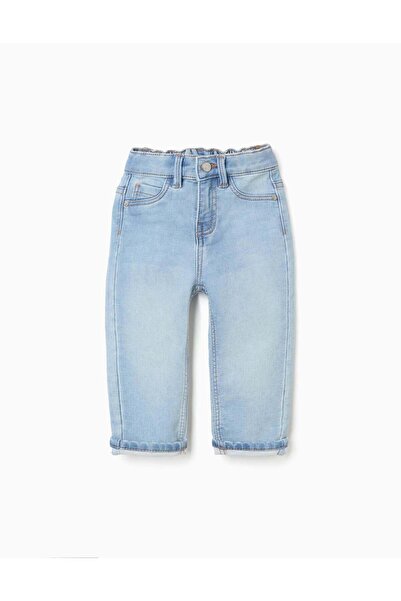 Ziddy Jeans with folded hem for baby boys, light blue