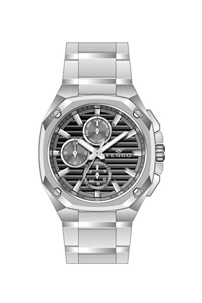 FERRO Silver Steel Cord Men's Wristwatch Fm43038A-A4 All Functions Active 3At...