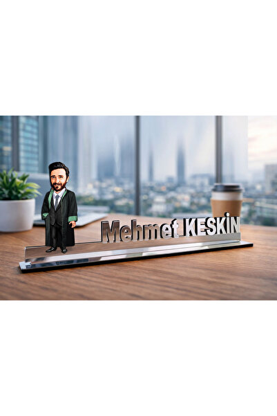 MK Sanart Kişiye Özel Karikatürlü Avukat Hakim Masa İsimliği - Erkek Hukukçu ...