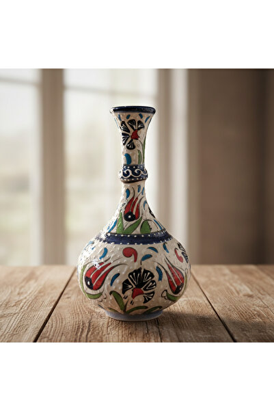 RGS HOMELİFE Vază din faianță cu model tradițional de lalele, realizată manua...