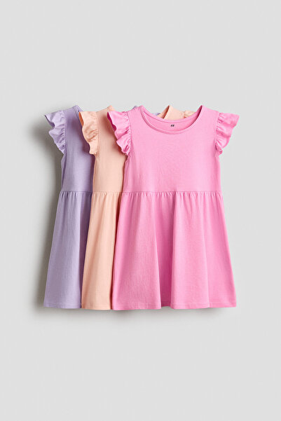 H&M 3'lü Volan Kollu Elbise